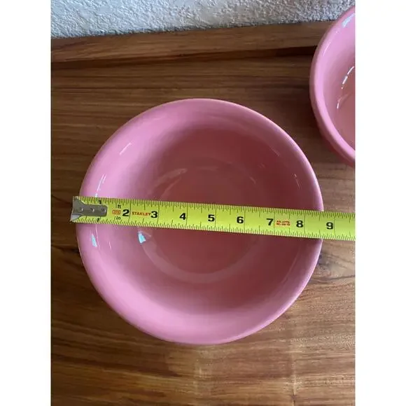 Fiesta HLC USA Set of 2 Serving Bowls Salad Bowls Rose Flamingo Pink 7.62" 8.62" - Picture 8 of 9